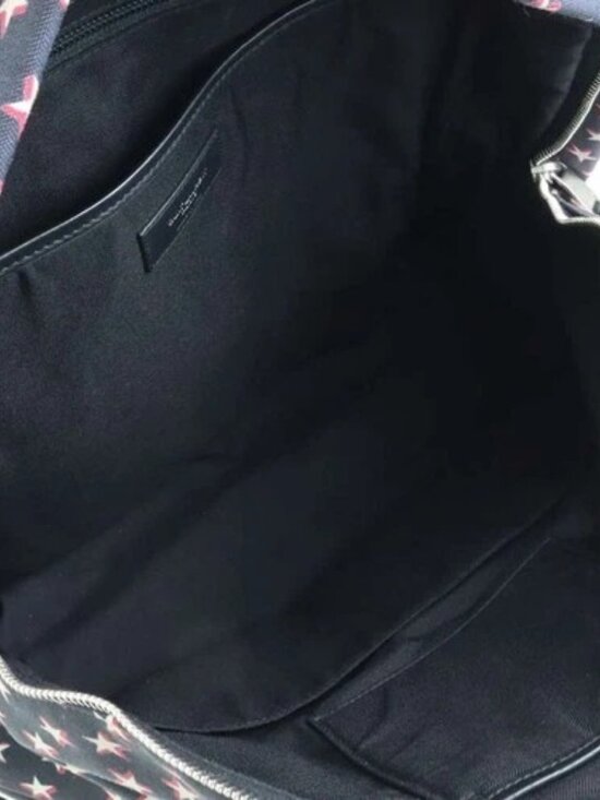 Auth SAINT LAURENT Backpack Black/White/Red Canvas/Silvertone - h31472g main image 12